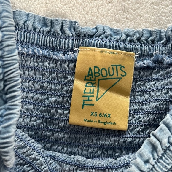 Jean Top, Puff Shoulders. Babydoll Fit. Sz 6/6x - Picture 2 of 2